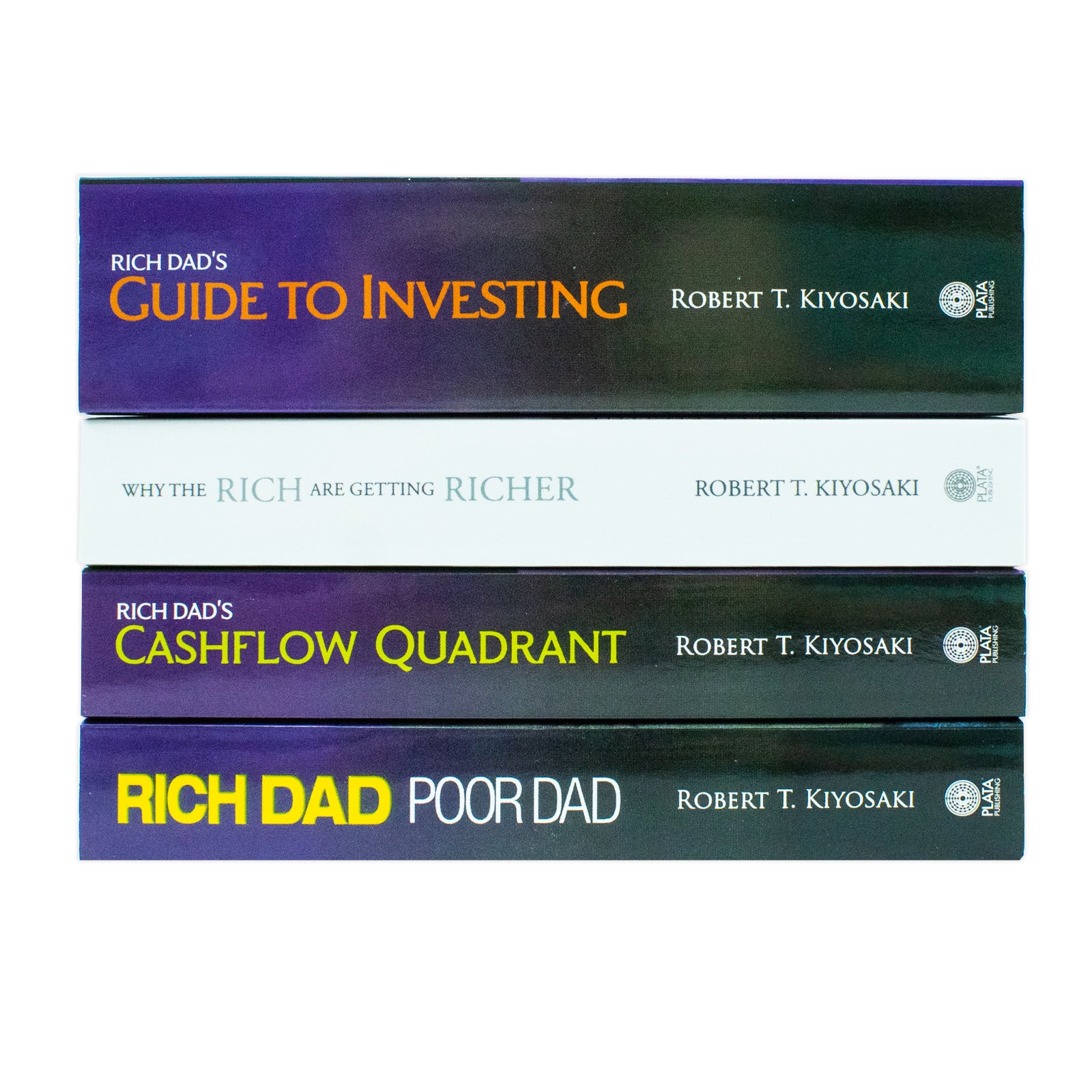 Rich Dad 4 Books Collection Set by Robert T. Kiyosaki - Poor Dad, Cashflow Quadrant, Guide to Investing, Why the Rich Are Getting Richer - Paperback