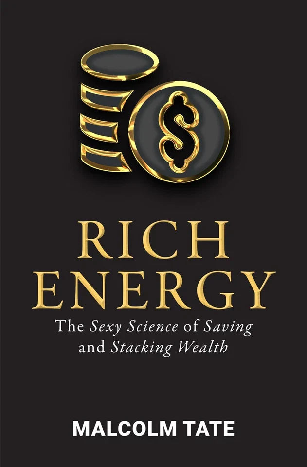 RICH ENERGY by Malcolm Tate paperback back cover with blurb