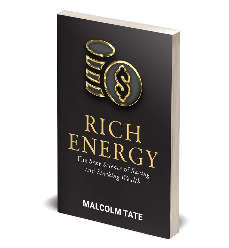 RICH ENERGY by Malcolm Tate paperback book side/spine view