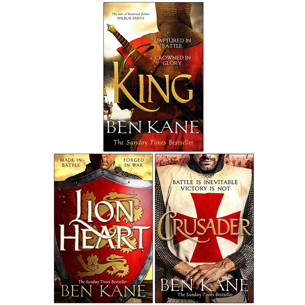 Richard The Lionheart Collection by Ben Kane - 3 Book Historical Fiction Paperback Set stacked covers