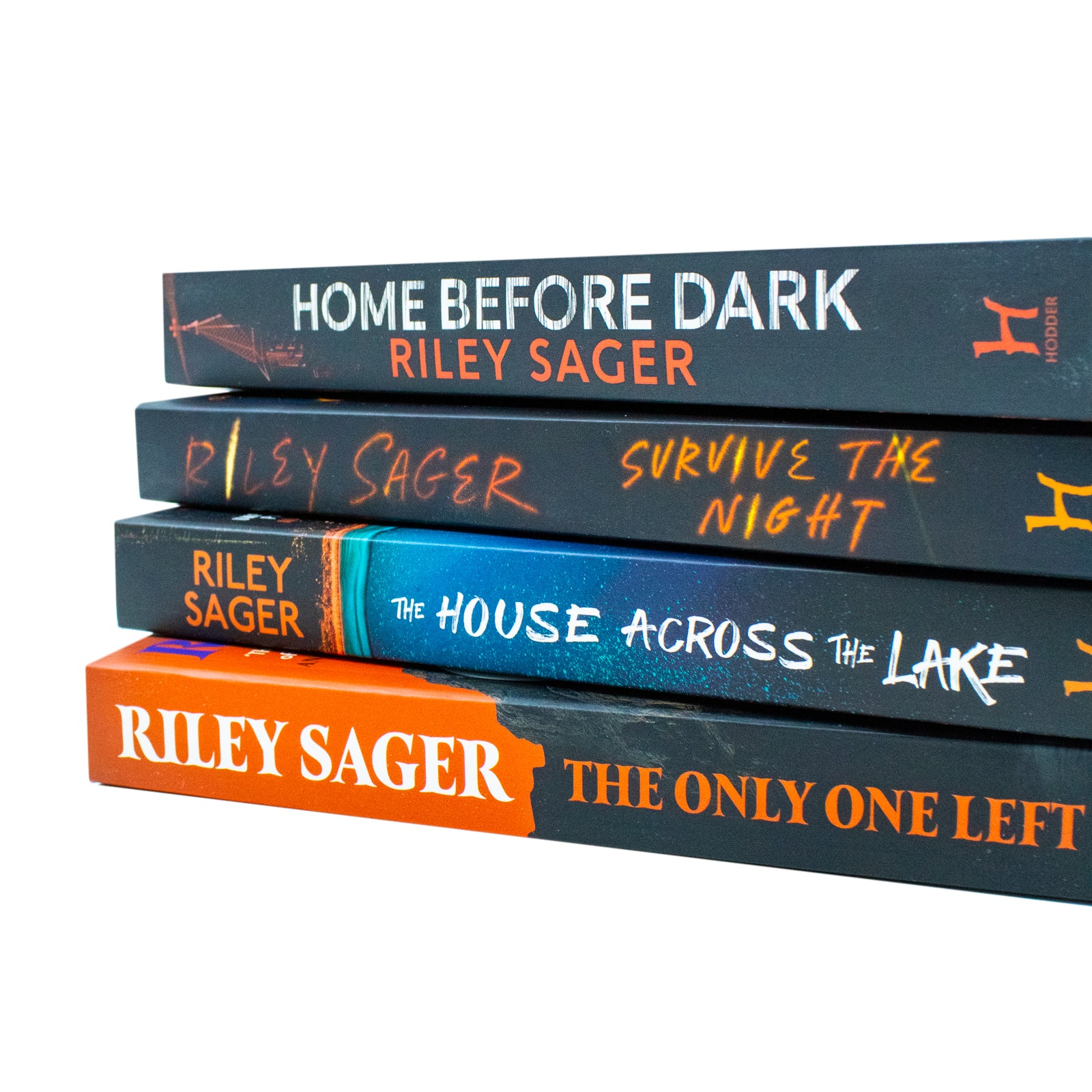 The Only One Left by Riley Sager - hardback edition cover from the 4 book Riley Sager thriller collection