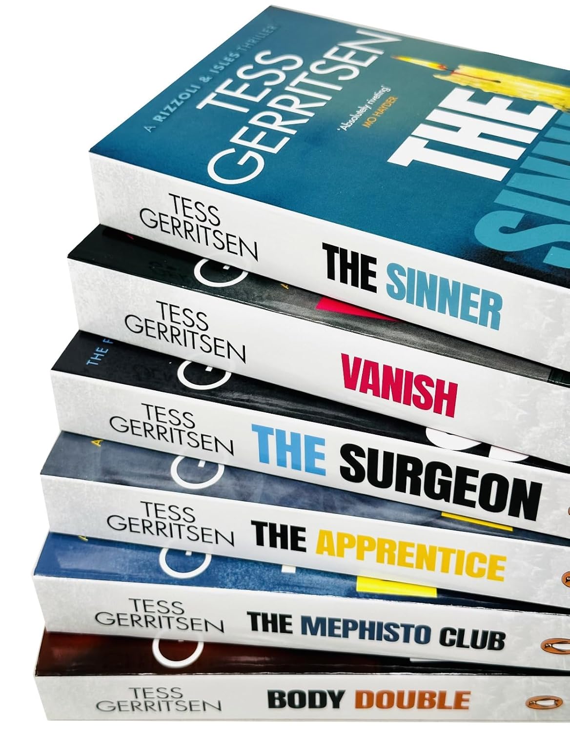 Rizzoli & Isles Series 6 Books Collection Set by Tess Gerritsen - stacked paperback crime thriller books