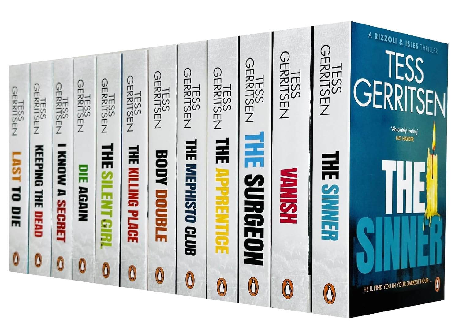 Rizzoli & Isles 12 Books Collection Set by Tess Gerritsen - close-up of paperback covers including Keeping the Dead and The Killing Place