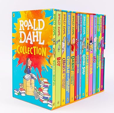 Roald Dahl 16 Books Collection Box Set including Matilda, The BFG, The Witches and Fantastic Mr Fox - paperback slipcase edition for ages 7-9