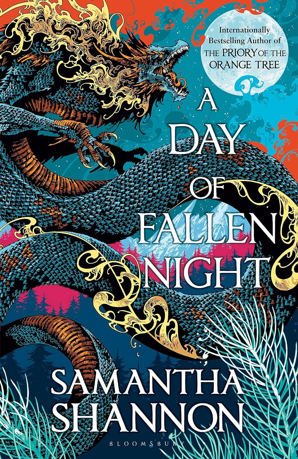 Paperback covers of The Priory of the Orange Tree and A Day of Fallen Night by Samantha Shannon, epic fantasy box set