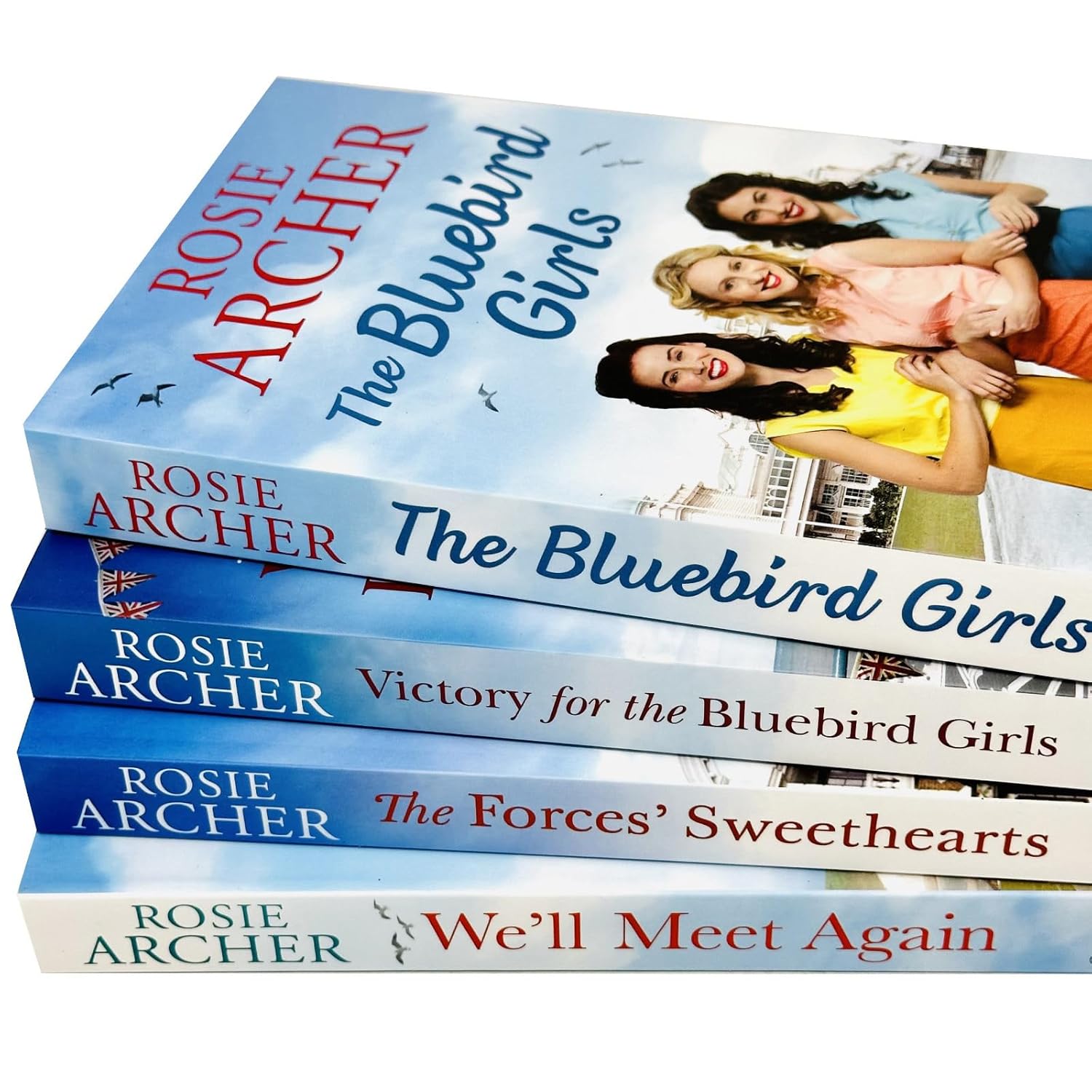 Bluebird Girls 4 Books Set by Rosie Archer - Paperback Wartime Saga Collection Spines