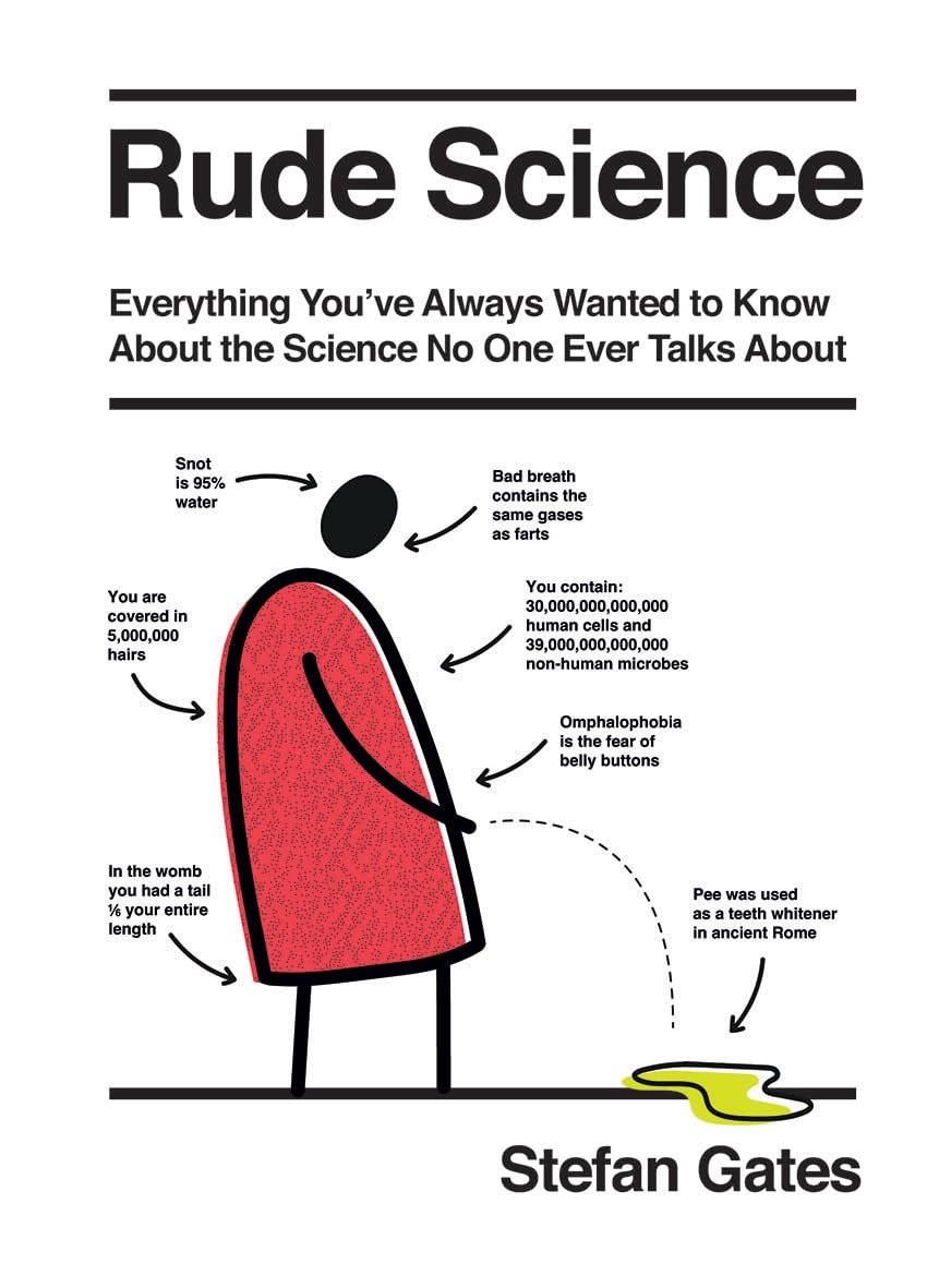 Rude Science by Stefan Gates hardback front cover, children's non fiction science book ages 9-12