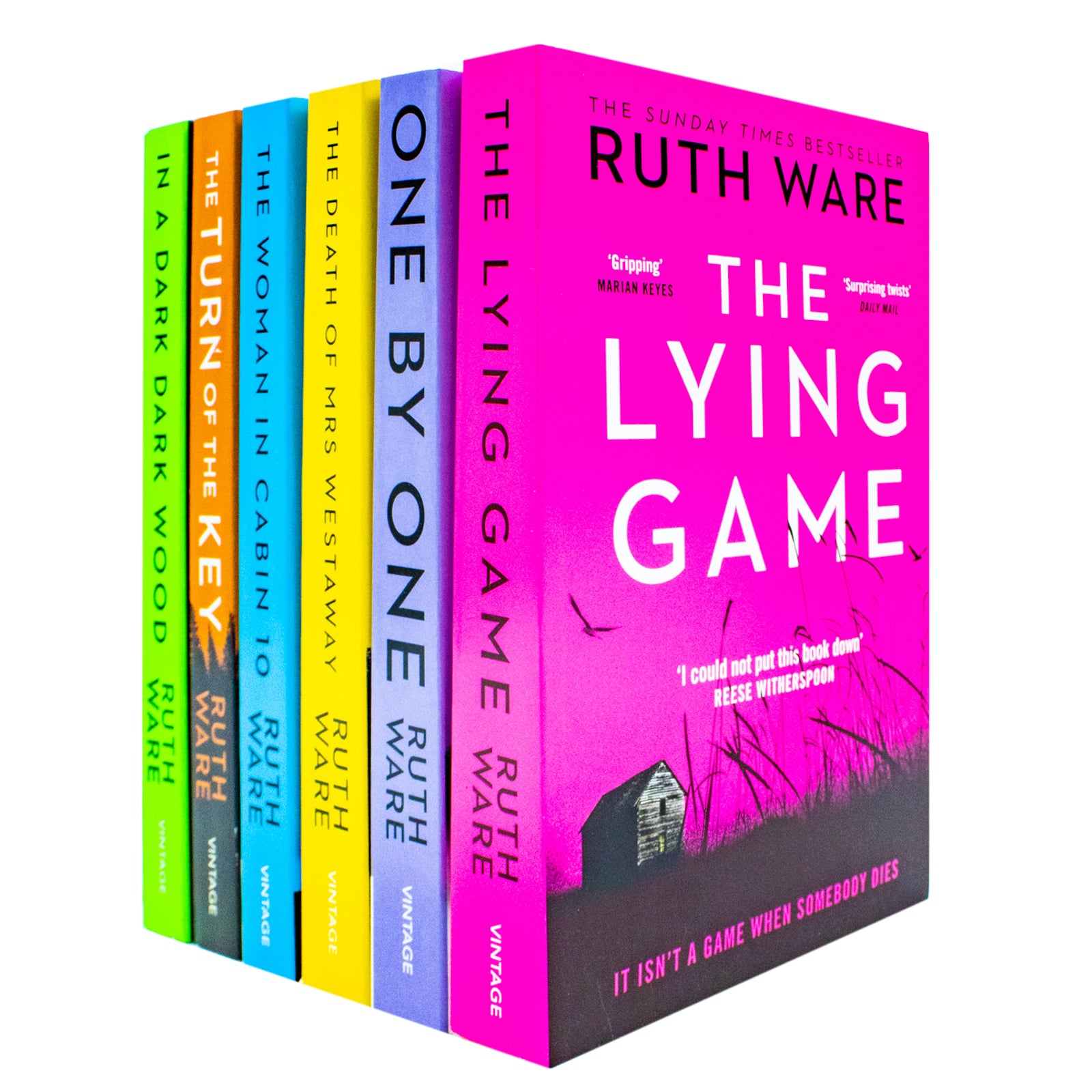 Ruth Ware Collection 6 Books Set paperback front cover - The Turn of the Key, The Woman in Cabin 10, In a Dark Dark Wood, One by One, The Death of Mrs Westaway, The Lying Game