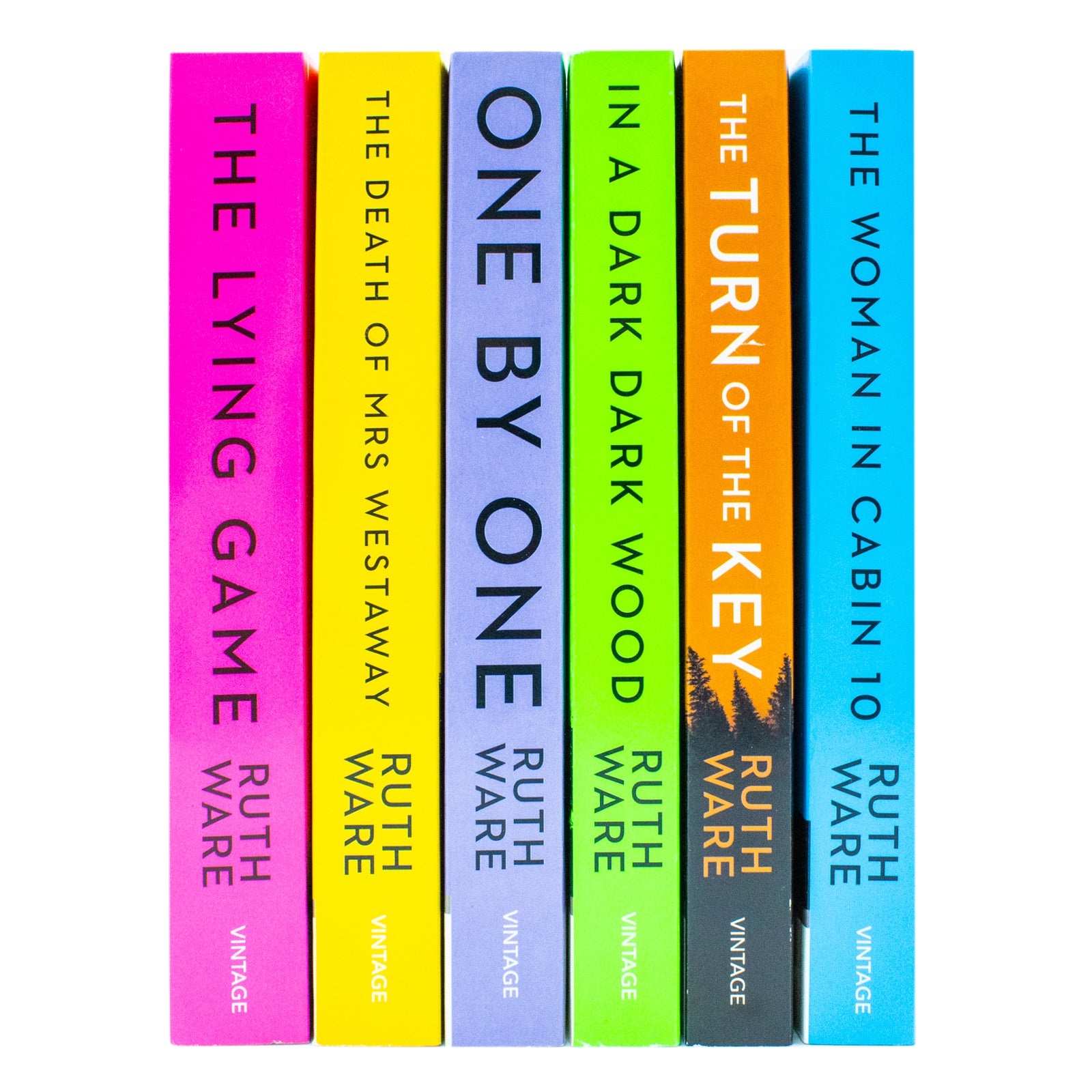 Ruth Ware Collection 6 Books Set paperback spines - The Turn of the Key, Cabin 10, One by One and more