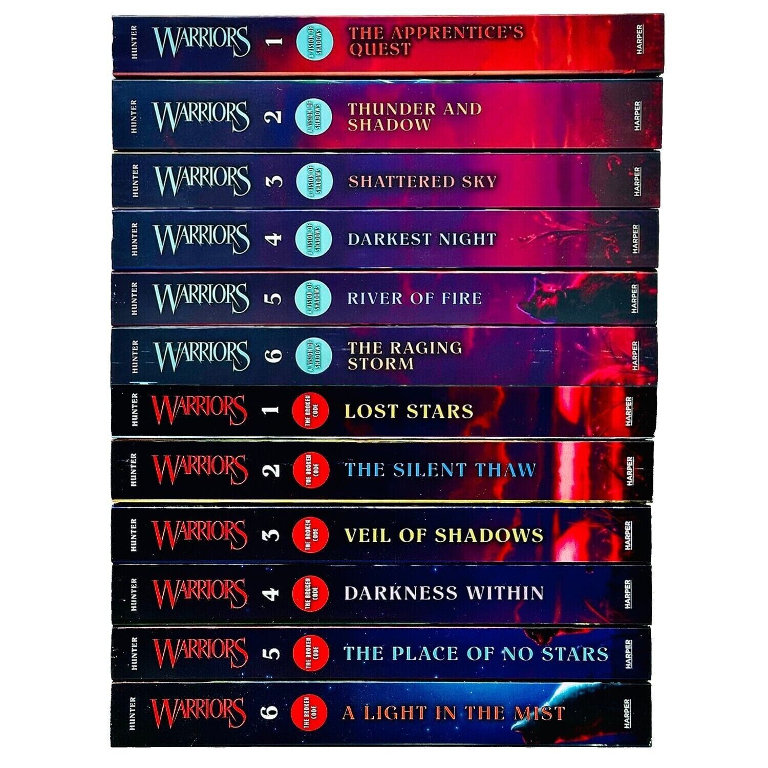 Warrior Cats (Vol.25-36) 12 Books Set Fifth, Sixth Series Vision of Shadows, Broken - Lets Buy Books