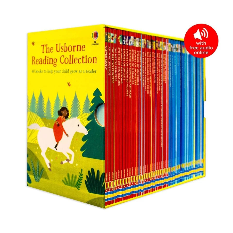 Usborne Reading Collection 40 Books Set Series 1 and 2 Billy Goats Gruff, Minotaur, Hamlet - Lets Buy Books