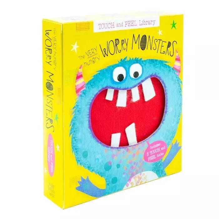 Touch and Feel Very Hungry Worry Monsters 3 Books Collection Box(Very Hungry Worry Monsters, Can I have a Hug? & Time for School) - Lets Buy Books