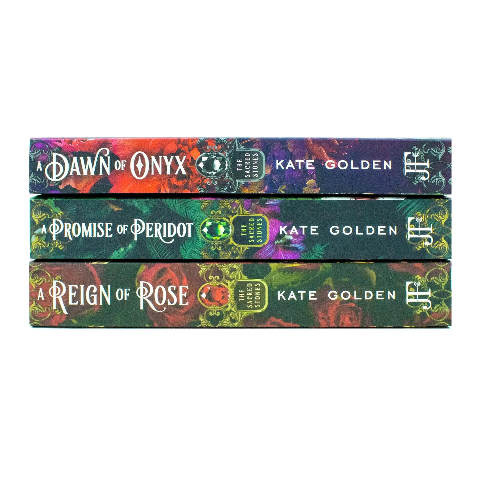Sacred Stones Trilogy by Kate Golden 3 Books Collection Set - A Dawn of Onyx, A Promise of Peridot, A Reign of Rose - Paperback Fantasy Romance