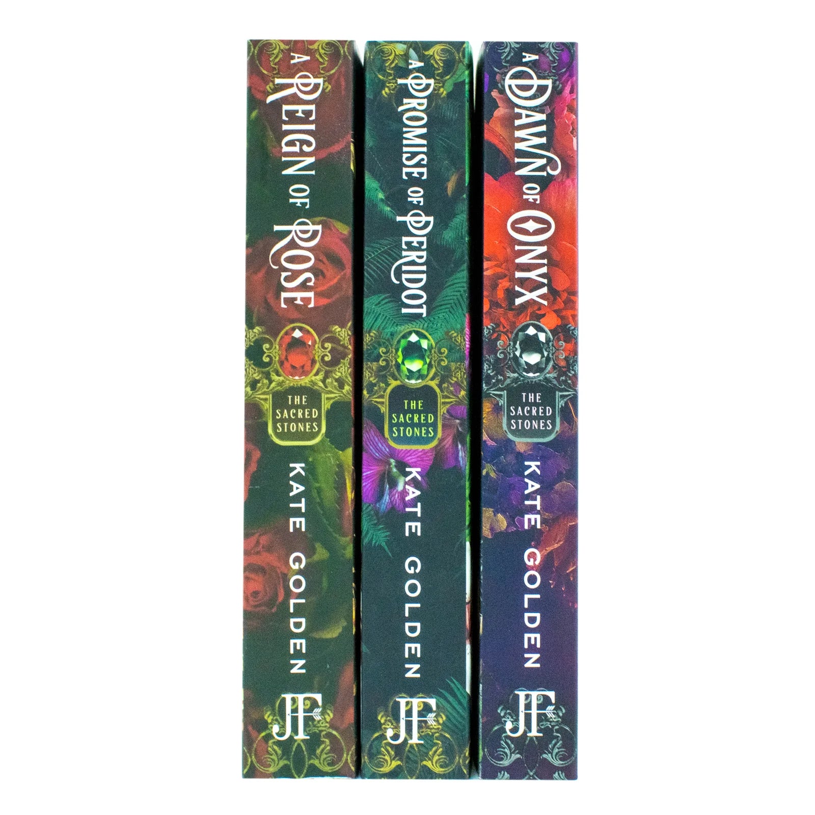 Sacred Stones Trilogy by Kate Golden 3 Books Collection Set - A Dawn of Onyx, A Promise of Peridot, A Reign of Rose - Paperback Fantasy Romance