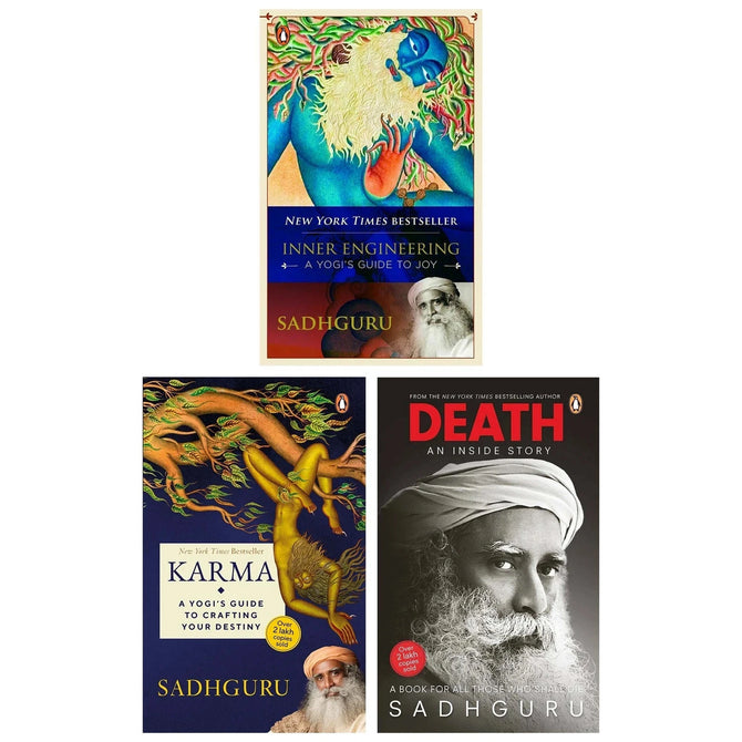 Sadhguru A Yogi's Guide Collection 3 Books Set cover - Inner Engineering, Karma, Death - Paperback Non Fiction