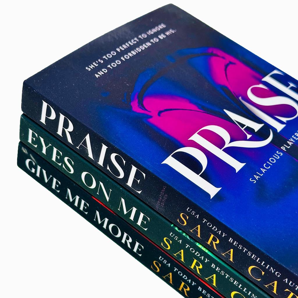 Salacious Players Club 3 Books Collection Set by Sara Cate - Praise, Eyes on Me and Give Me More - Book Spines