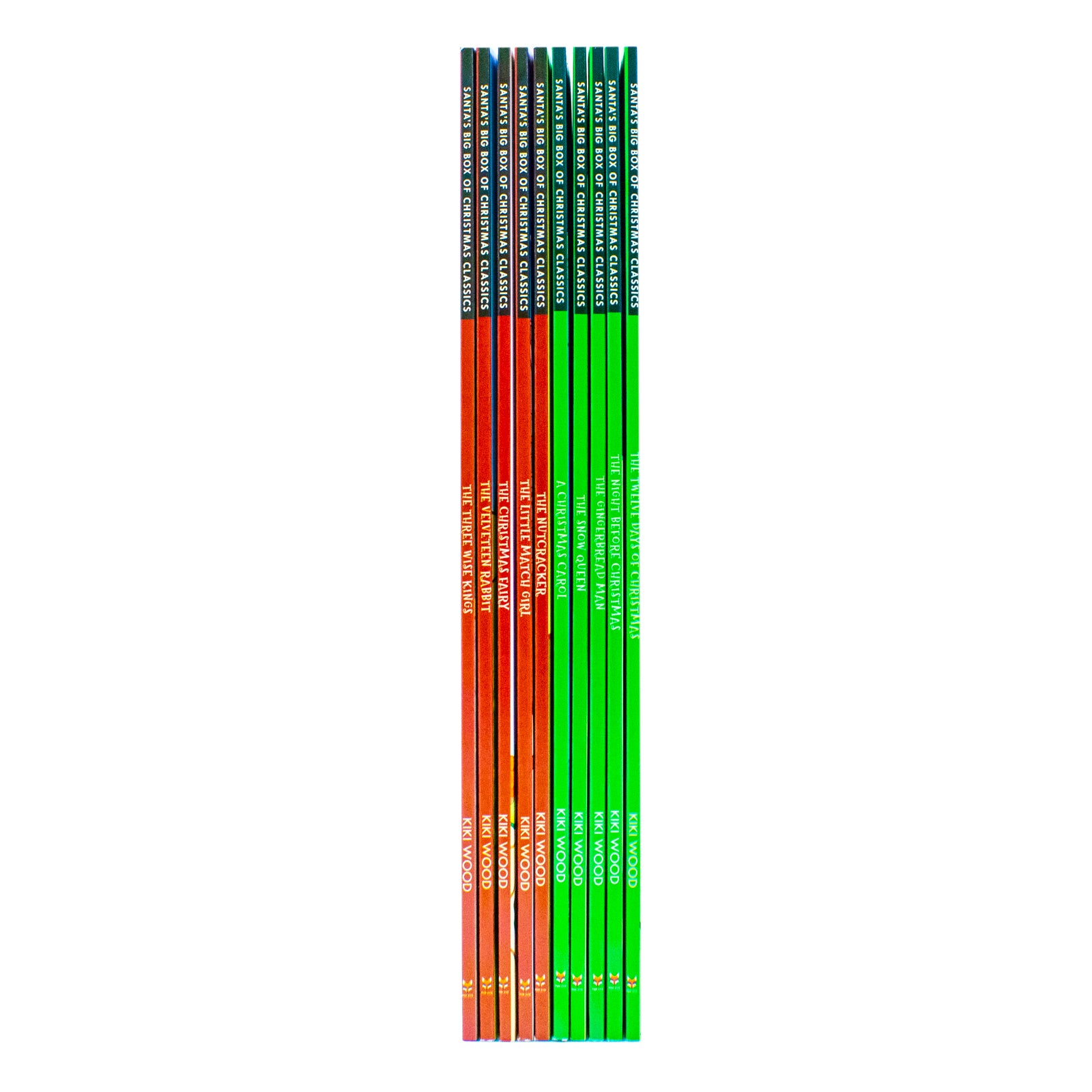 Santa's Big Box of Christmas Classics paperback collection - close-up of book spines and box set