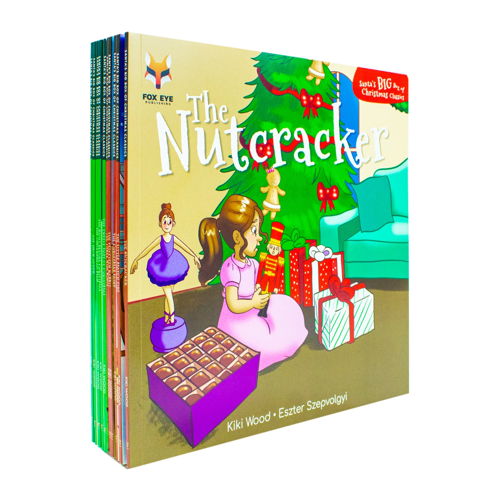 Santa's Big Box of Christmas Classics paperback collection - full set of 10 Christmas storybooks laid out