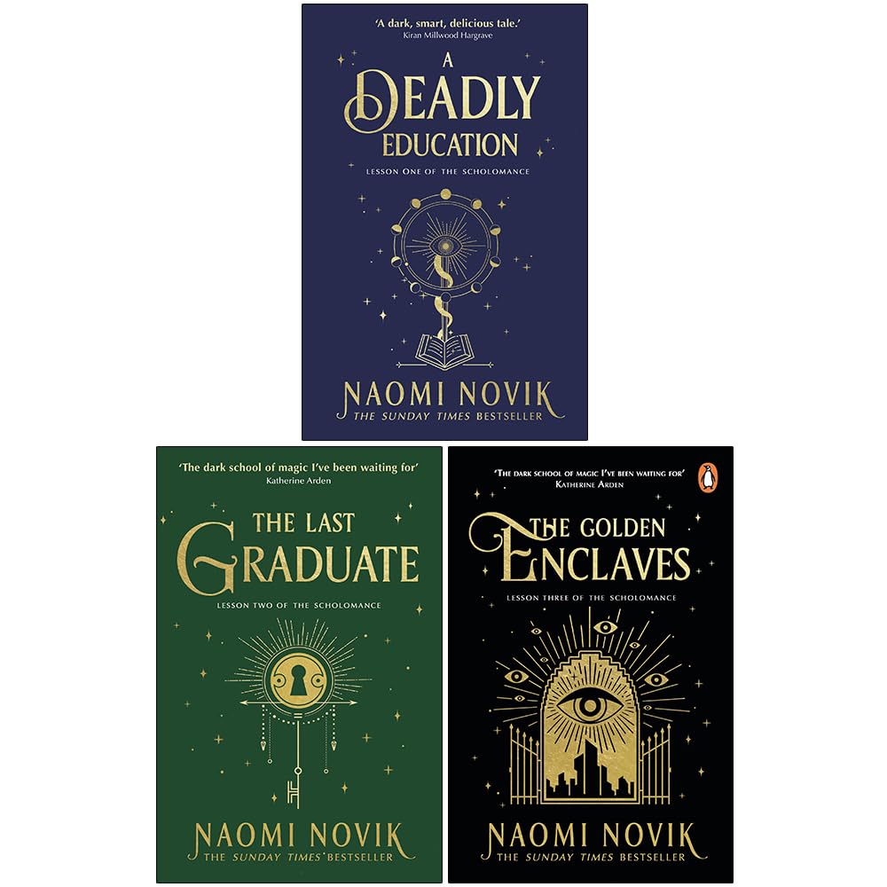 Scholomance Trilogy paperback set - A Deadly Education, The Last Graduate, The Golden Enclaves by Naomi Novik