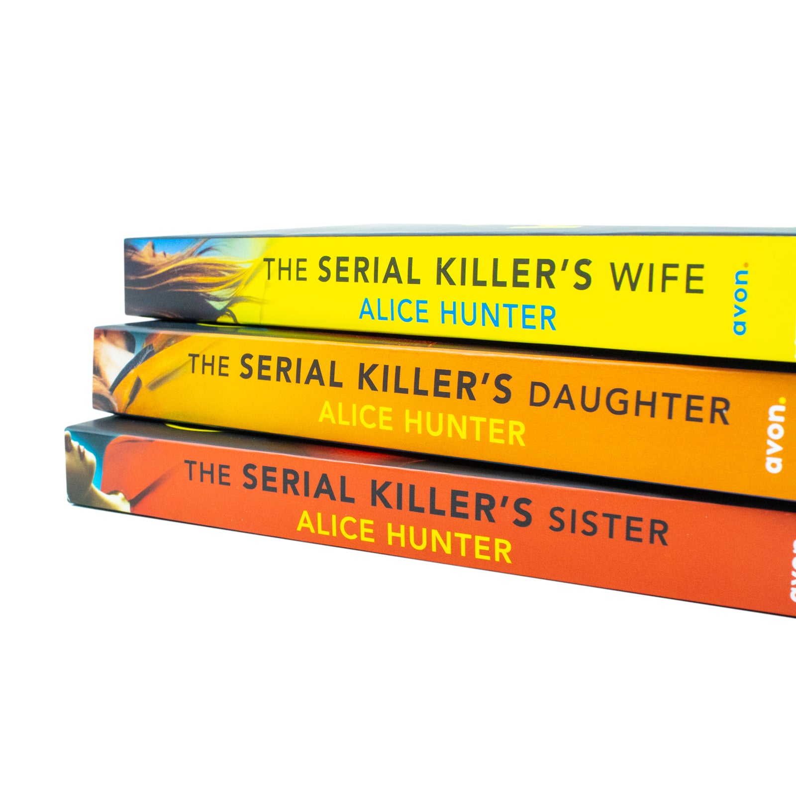 Serial Killer's Wife, Serial Killer's Daughter, Serial Killer's Sister paperback books spine view