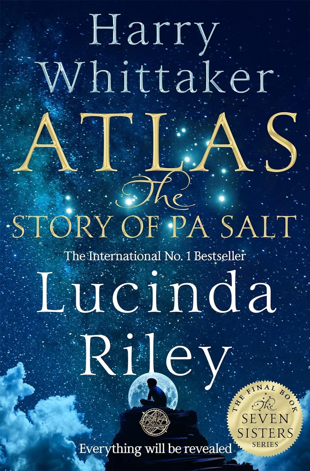 Paperback covers of The Missing Sister and Atlas The Story of Pa Salt, Seven Sisters series by Lucinda Riley
