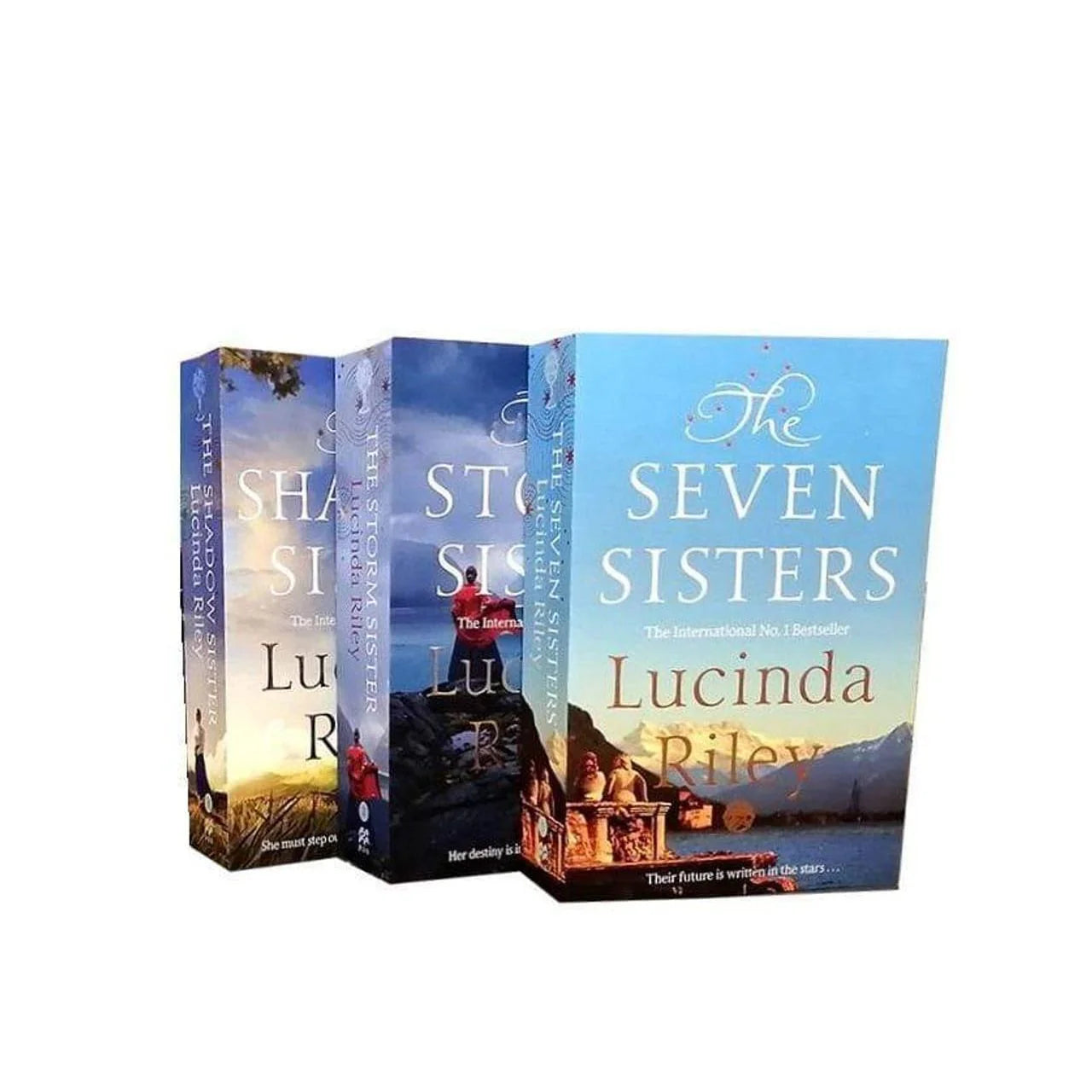 Lucinda Riley Seven Sisters trilogy paperback book set cover - adult family saga fiction collection
