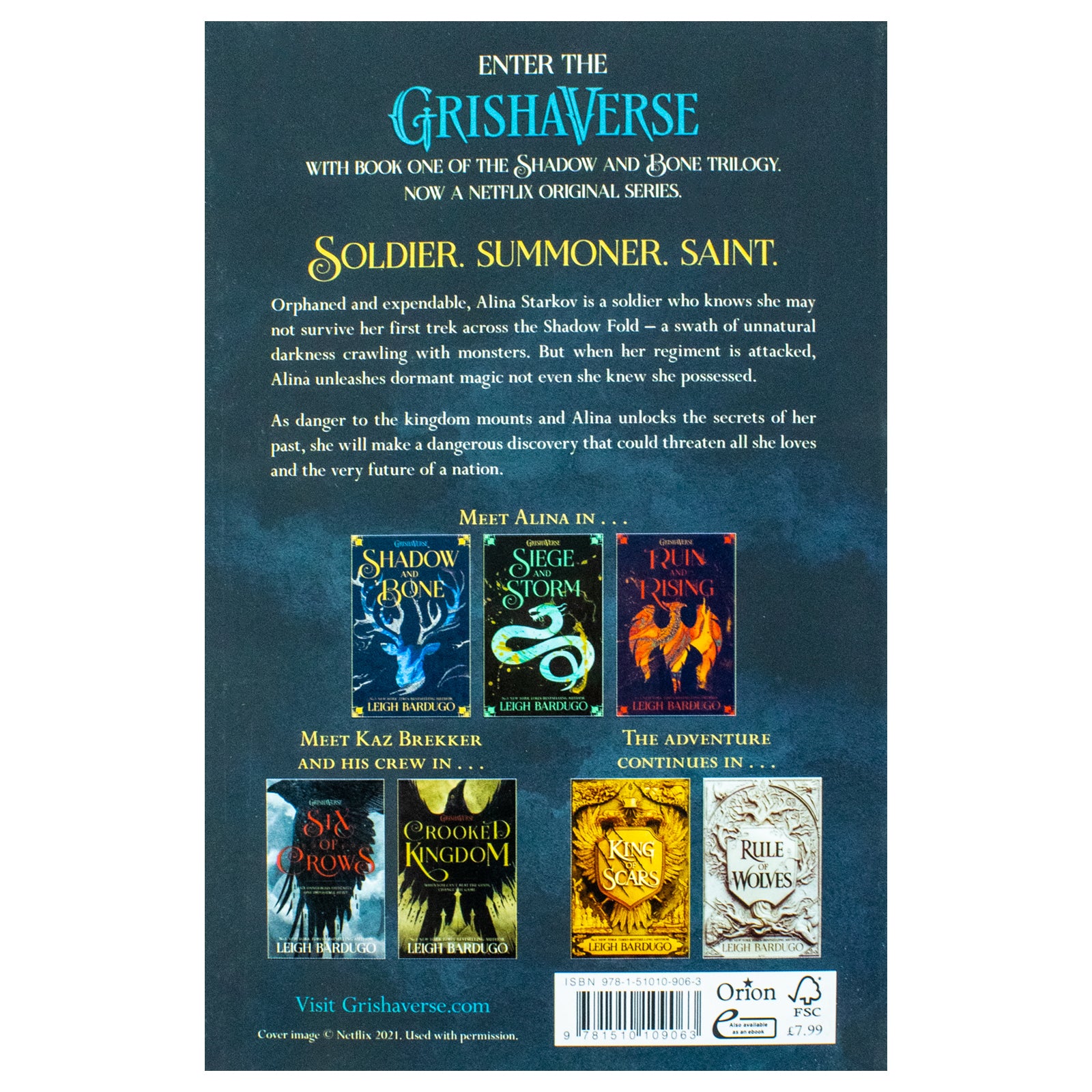 Shadow and Bone Book 1 by Leigh Bardugo - Grisha Trilogy Paperback - Back Cover