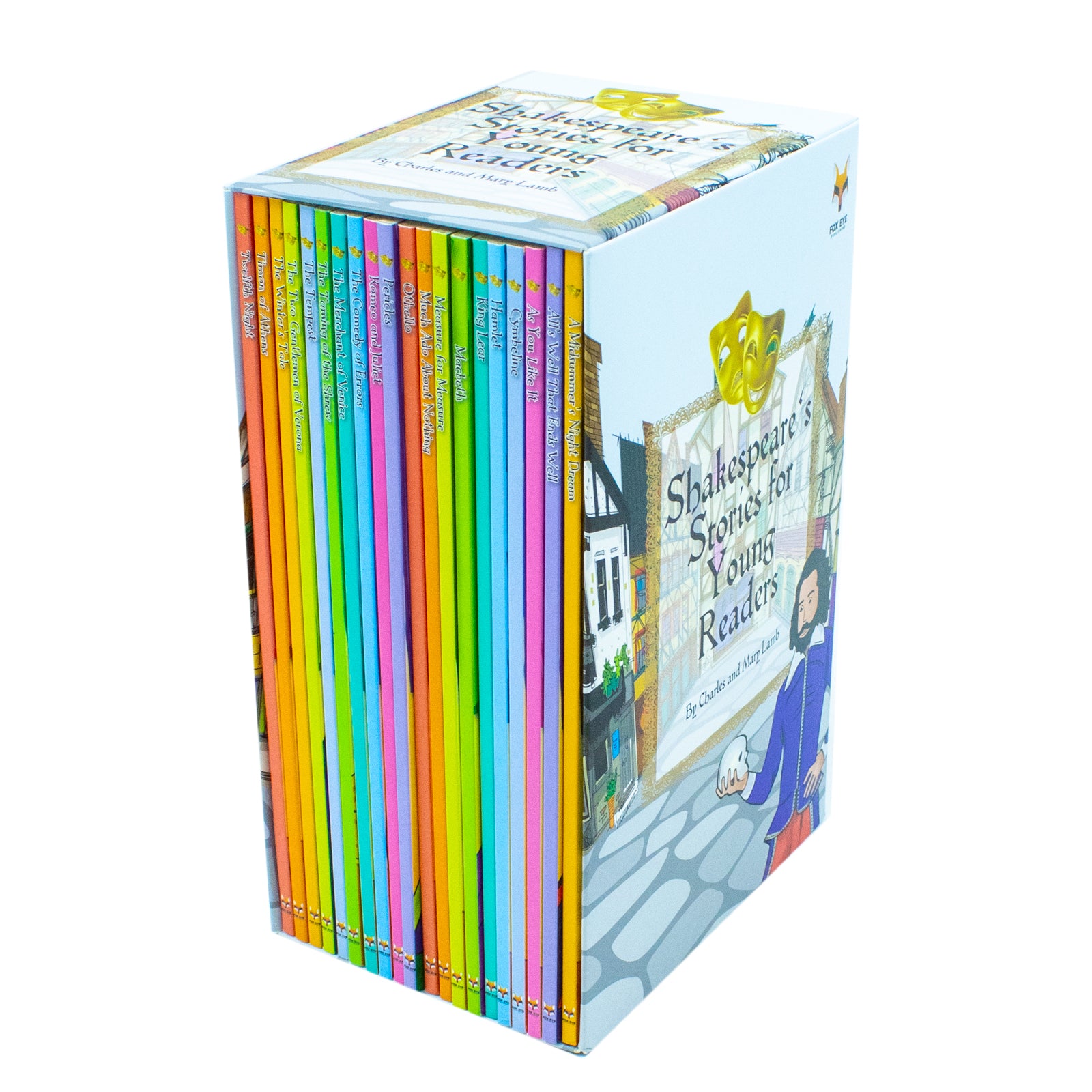 Shakespeare's Stories for Young Readers 20 Books Collection Set - paperback front cover showing all 20 titles for ages 9-12
