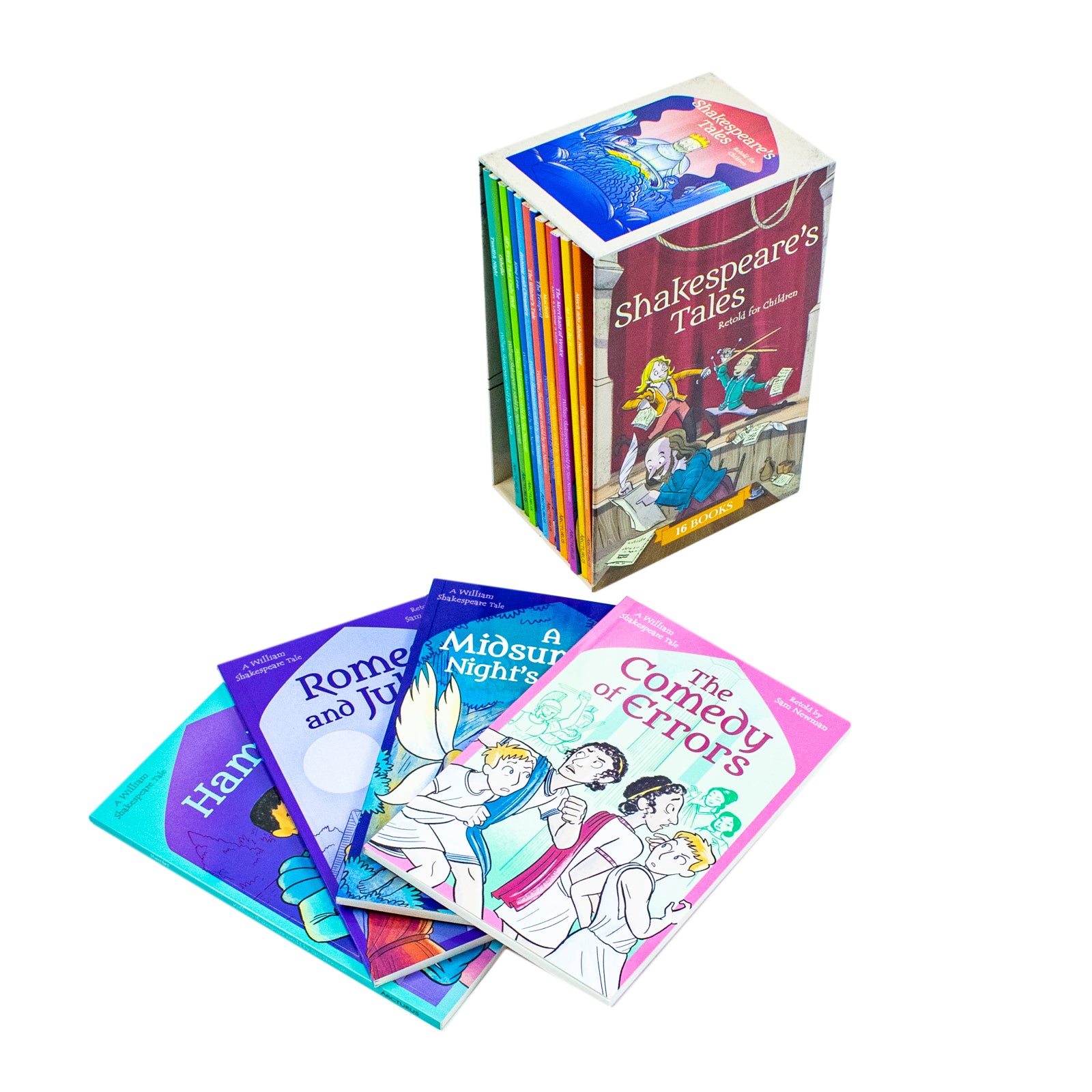 Shakespeare's Tales Retold for Children box set spine view - Arcturus Retold Classics paperbacks