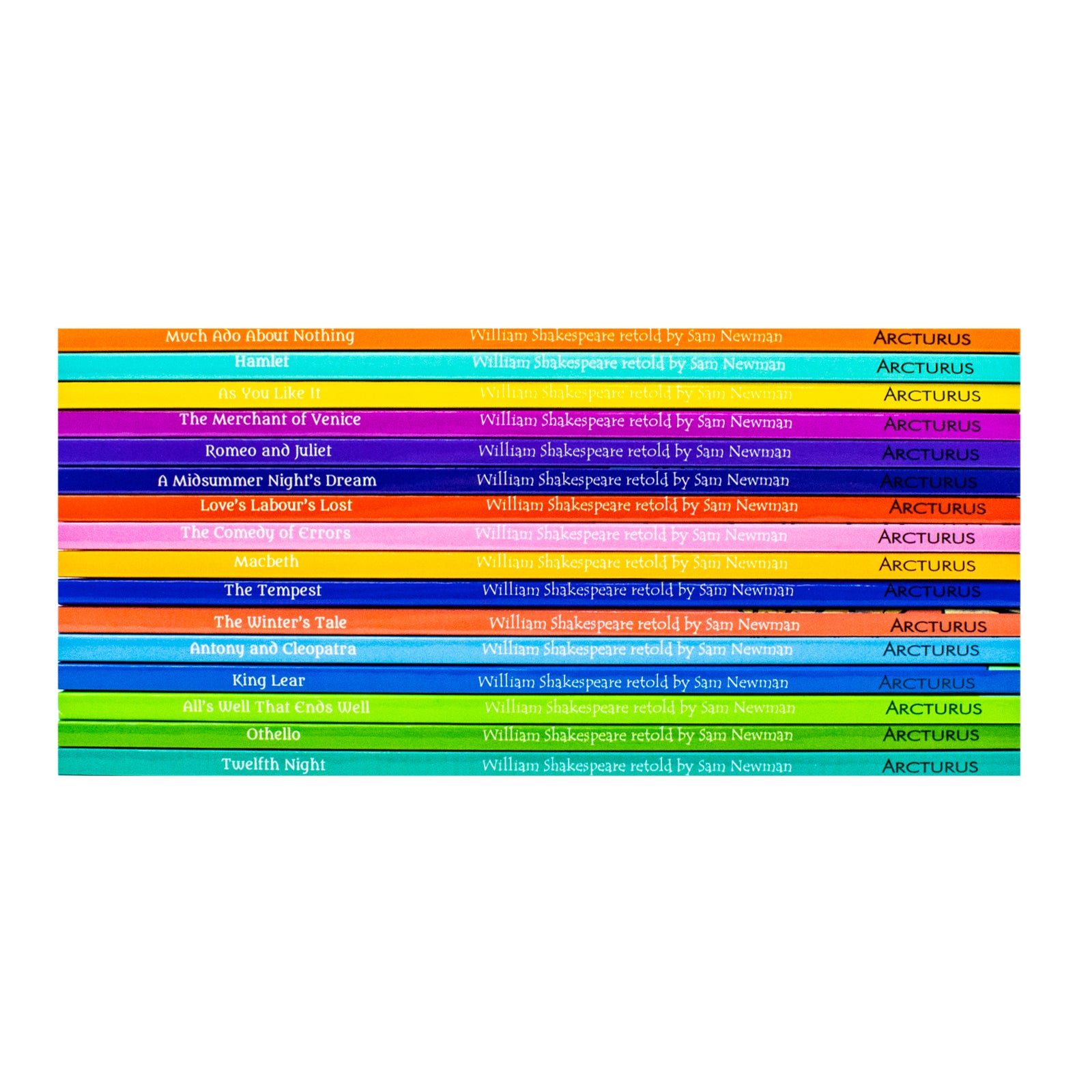 Shakespeare's Tales Retold for Children 16 book box set - back cover with book descriptions