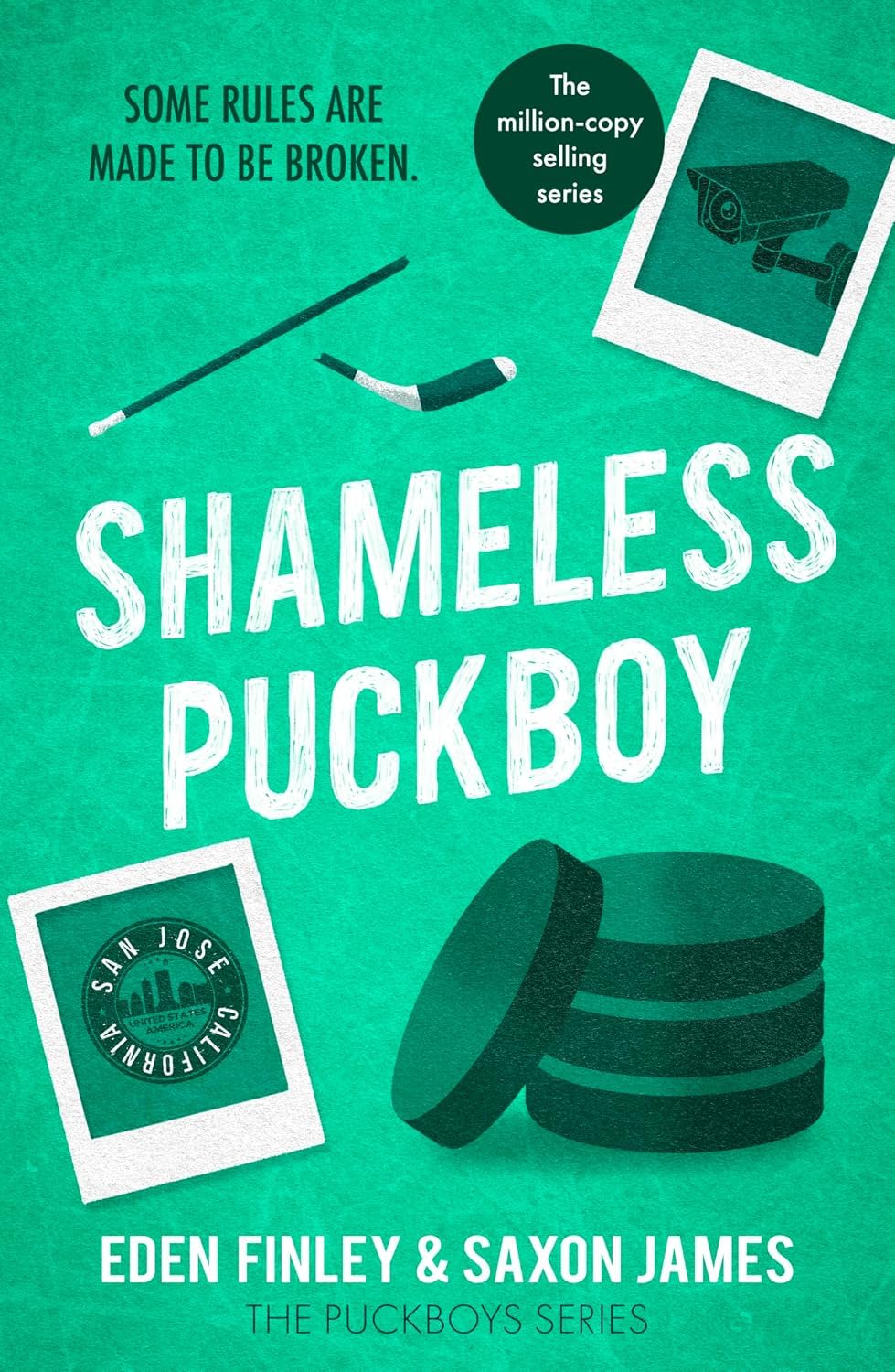 Shameless Puckboy by Saxon James and Eden Finley paperback cover, Puckboys series book 3