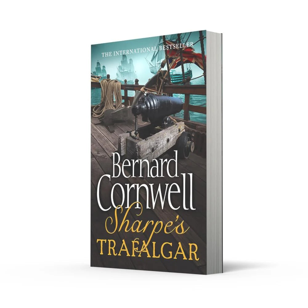 Sharpe's Trafalgar by Bernard Cornwell - paperback spine view, Sharpe series historical fiction
