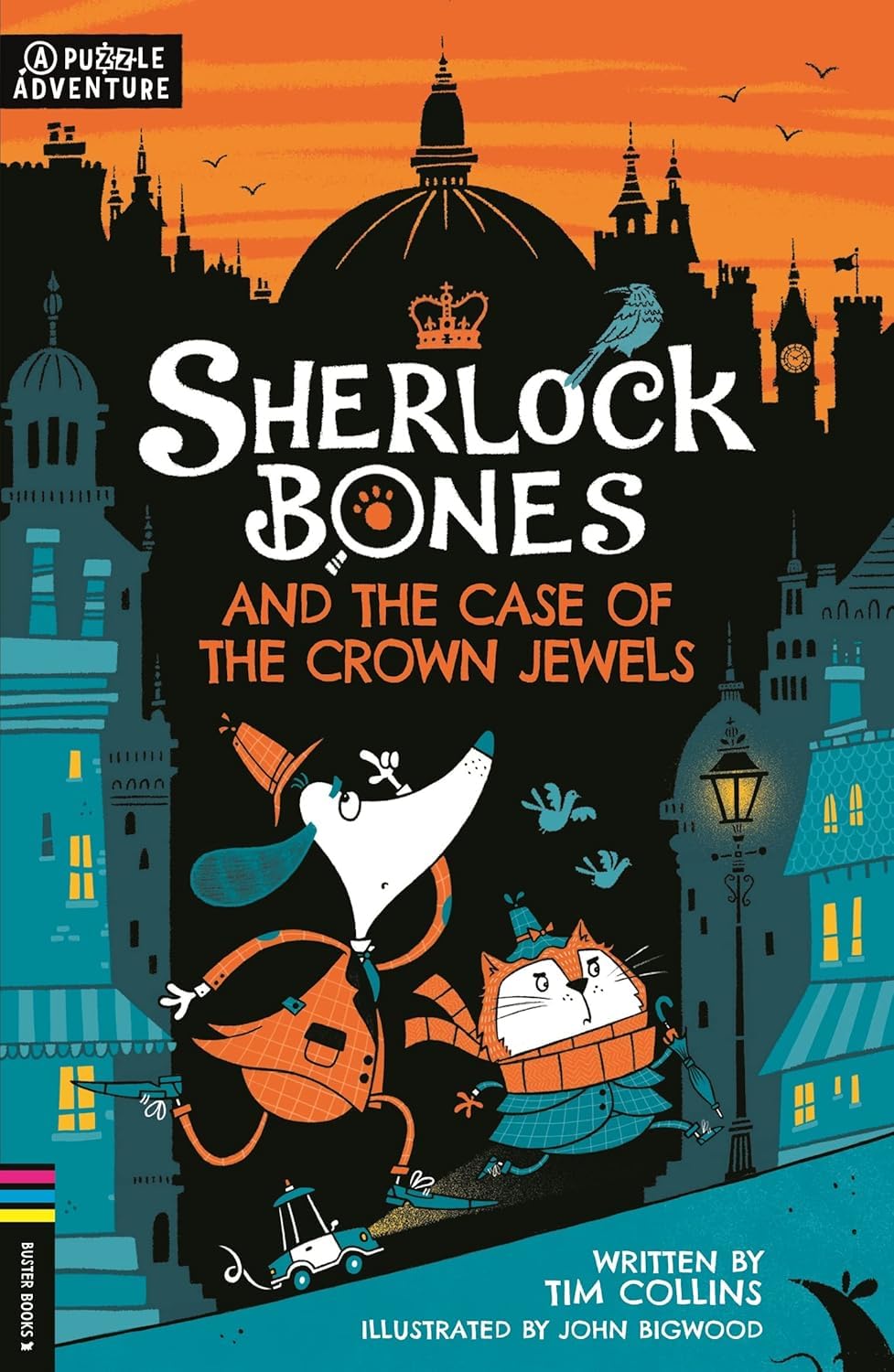 Sample interactive puzzle page from the Sherlock Bones Puzzle Quest series by Tim Collins