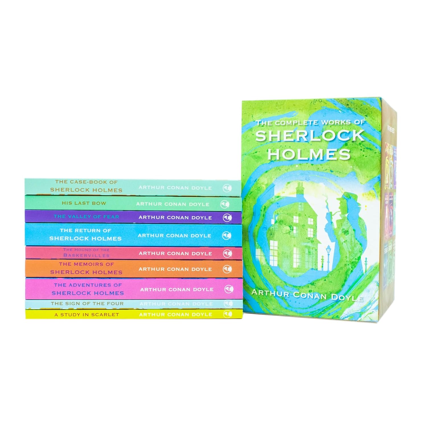 Sherlock Holmes Complete Works 9 Book Collection Set by Arthur Conan Doyle - full collection layout