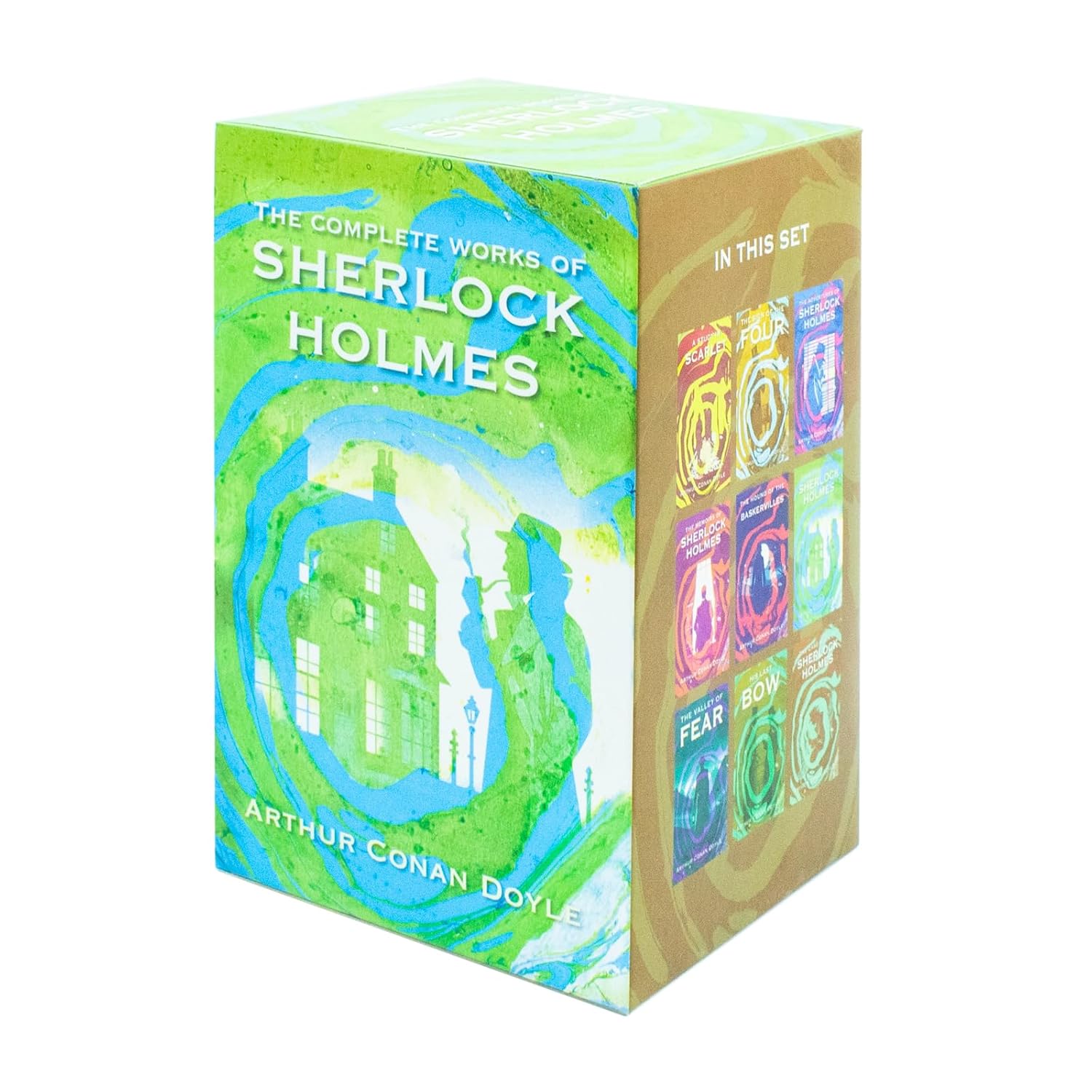 Sherlock Holmes Complete Works 9 Book Collection Set - paperback spines showing all 9 titles
