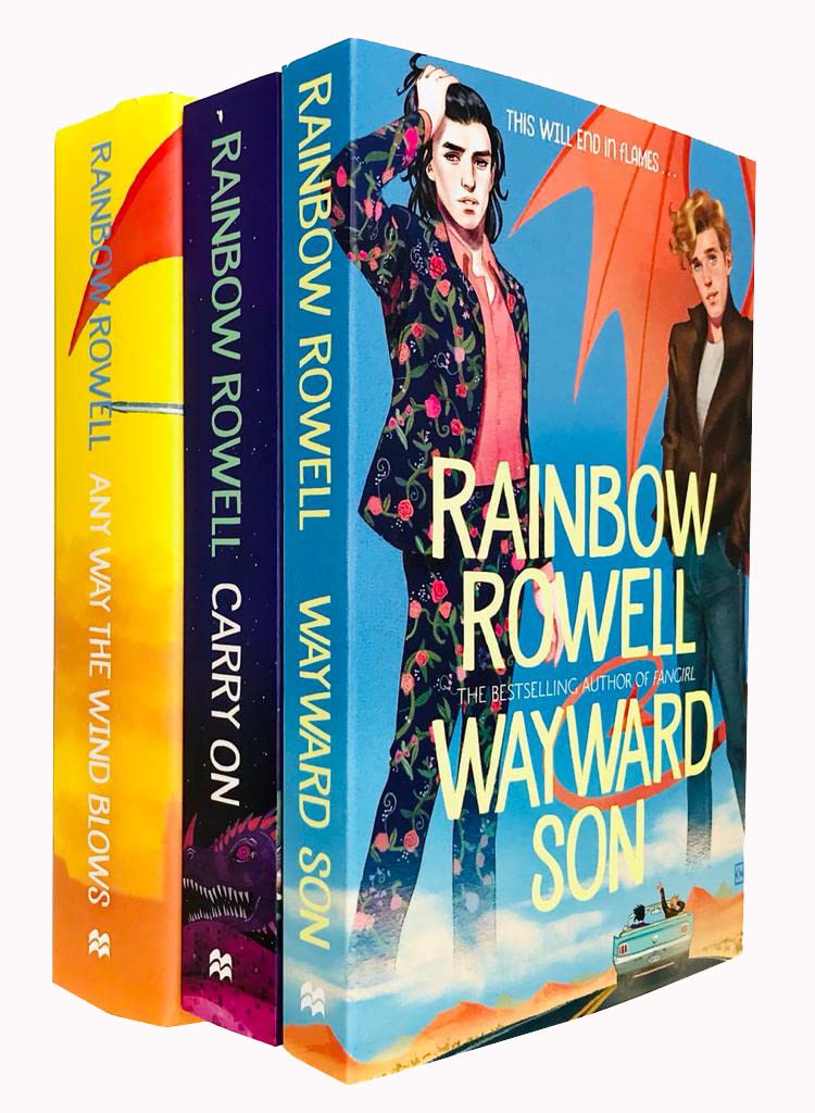 Simon Snow Series 3 Books Collection Set by Rainbow Rowell - Carry On, Wayward Son, Any Way the Wind Blows - Young Adult Fantasy Mixed Format