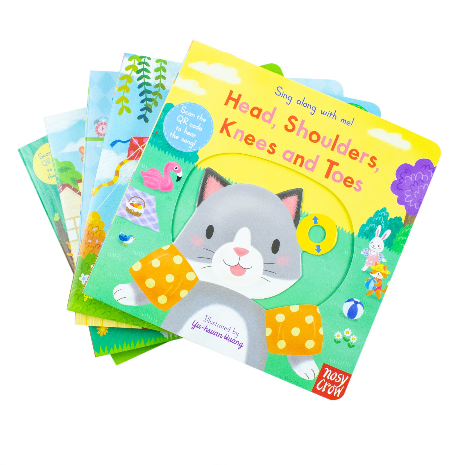 Sing Along With Me! board book collection showing interactive sliders and bright illustrations