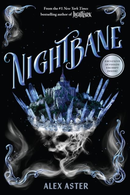 Skyshade by Alex Aster hardback book cover, book 3 in the Lightlark Saga young adult fantasy series