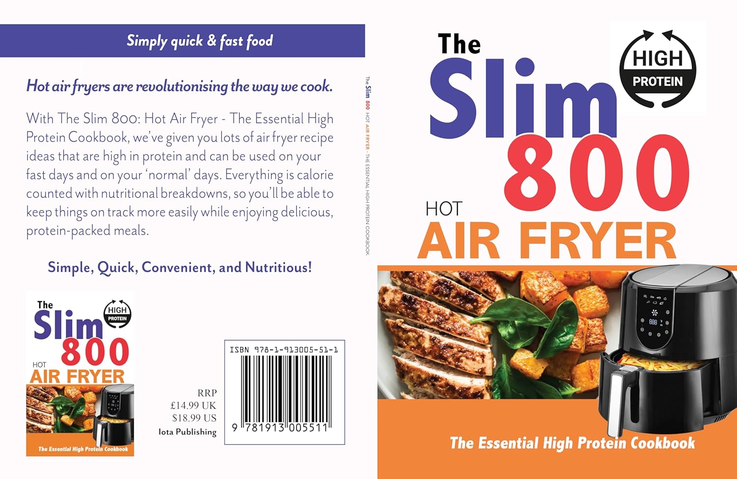 The Slim 800 Hot Air Fryer high protein cookbook - sample inside recipe page
