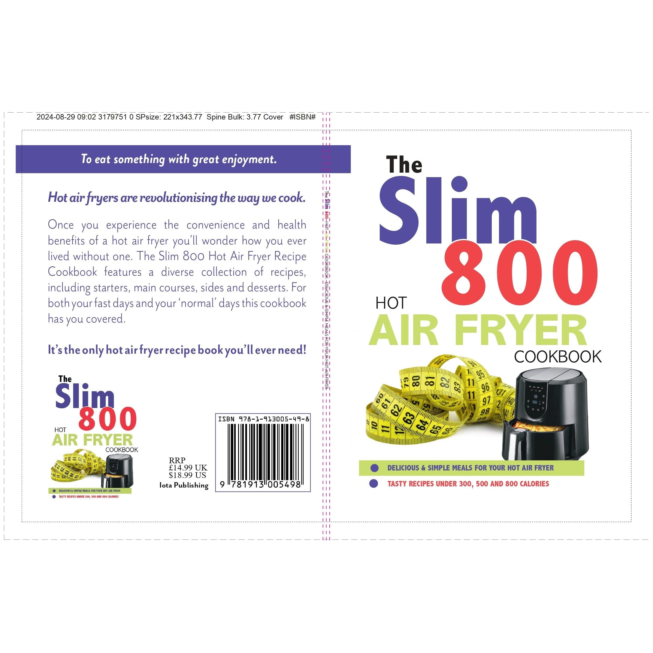 The Slim 800 Hot Air Fryer Recipe Cookbook by Iota - sample inside recipe pages, paperback