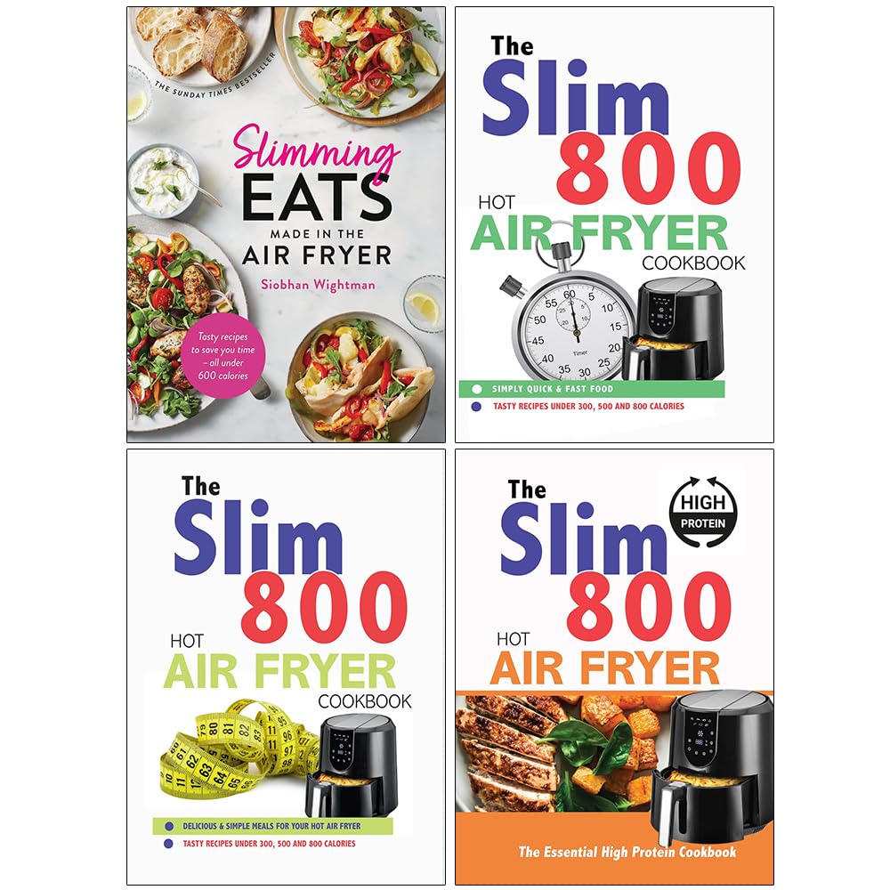 Slimming Eats & Slim 800 Hot Air Fryer Cookbooks 4 Books Collection Set - front cover, mixed hardback and paperback