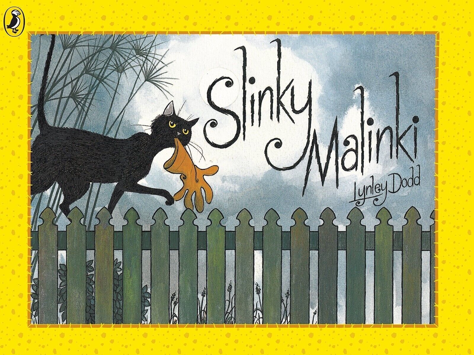 Full Slinky Malinki 5 book paperback collection set by Lynley Dodd laid out together