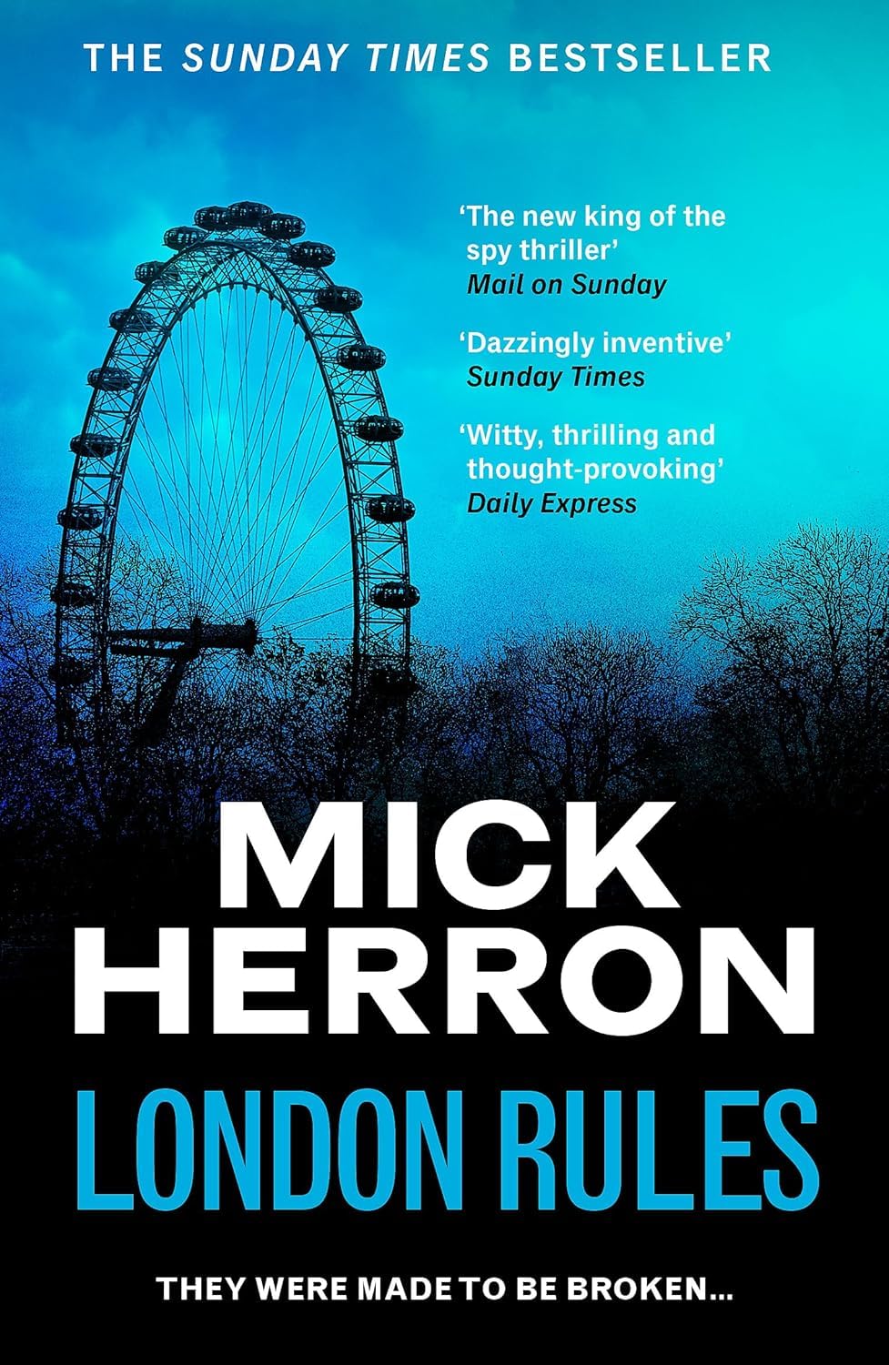 Close up of Slough House series hardback covers by Mick Herron - MI5 spy thrillers