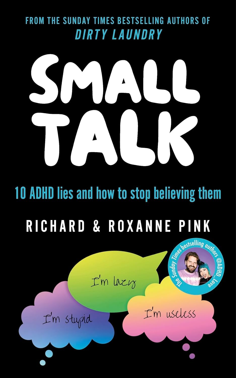 Small Talk and Dirty Laundry ADHD paperback book set by Richard Pink and Roxanne Pink - back cover and spine view