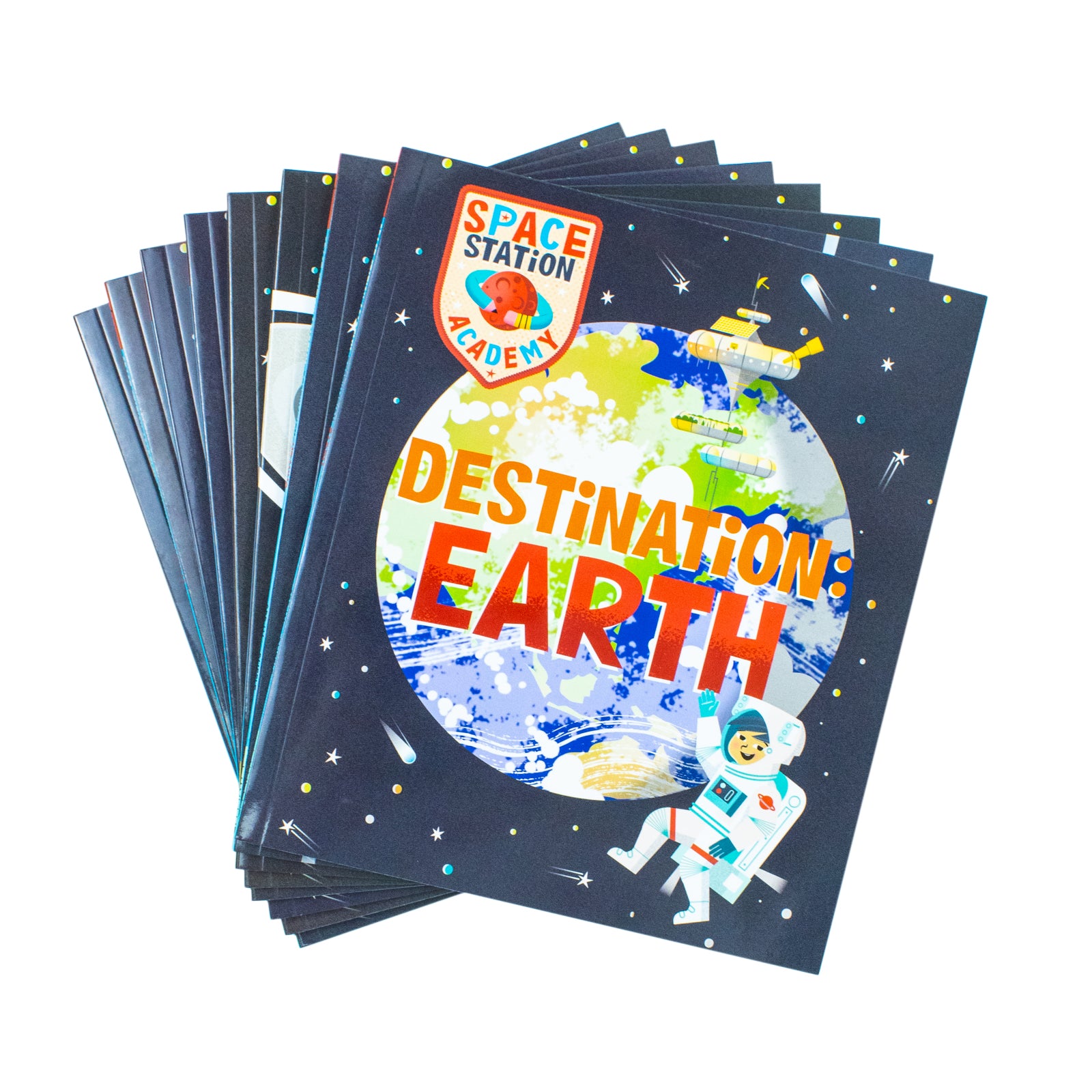 Space Station Academy 8 book paperback collection set by Sally Spray - inside pages graphic novel style