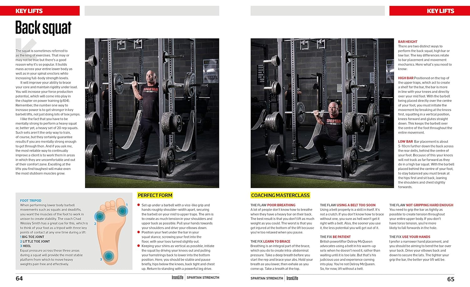 Spartan Strength by Jack Lovett paperback - inside page showing strength training exercises
