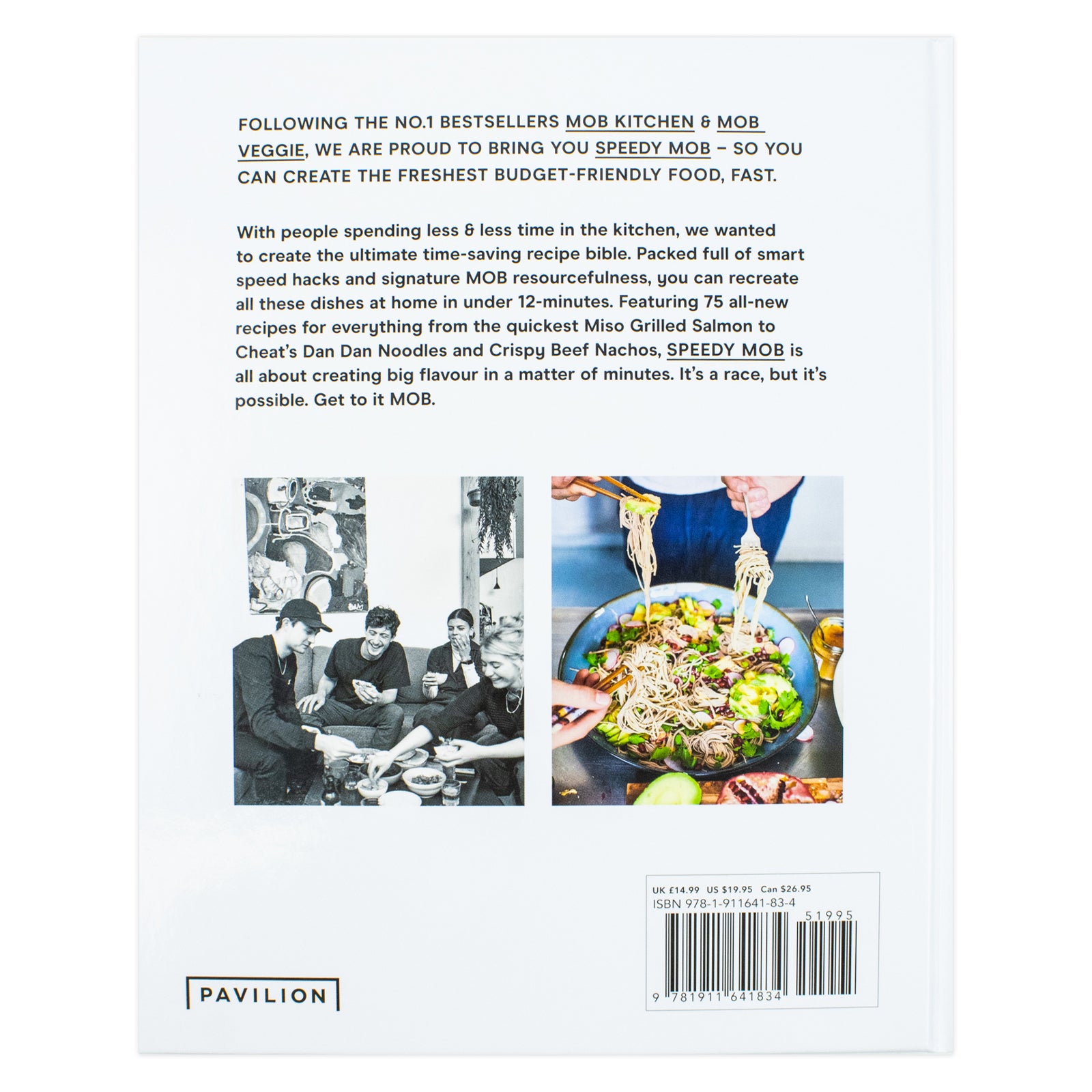 Speedy MOB by Ben Lebus hardback cookbook interior pages showing quick recipes