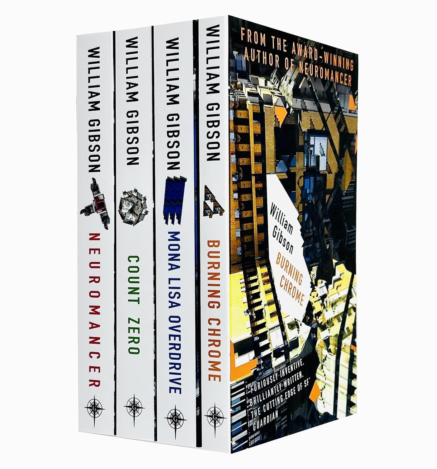 Sprawl Series Complete 4 Books Collection Set by William Gibson - Neuromancer, Count Zero, Mona Lisa Overdrive, Burning Chrome - Paperback