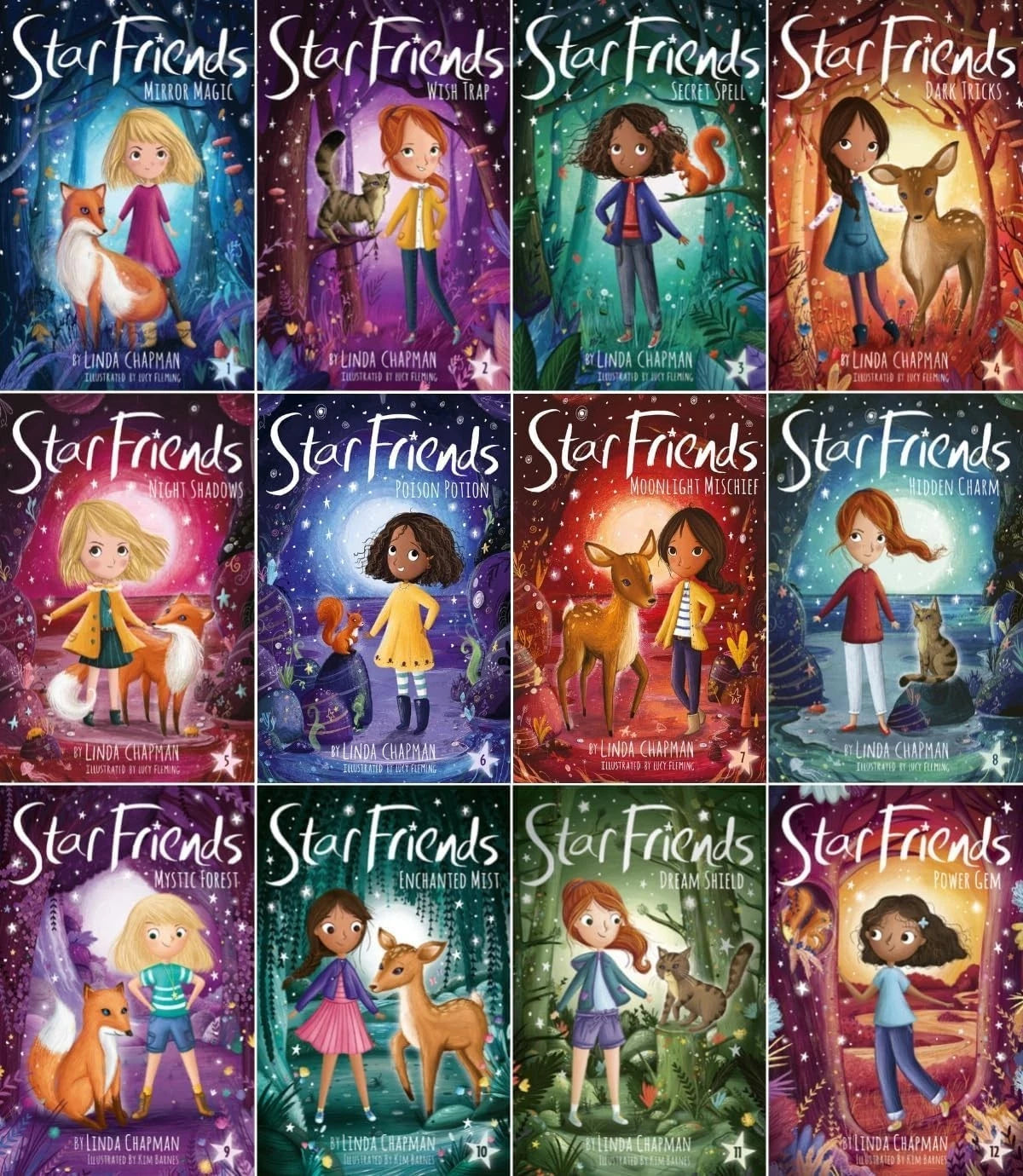 Star Friends 12 Books Collection Set by Linda Chapman and Kim Barnes - paperback chapter books for ages 6-9