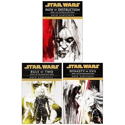 Star Wars Essential Legends Darth Bane Trilogy paperback set - Path of Destruction, Rule of Two, Dynasty of Evil